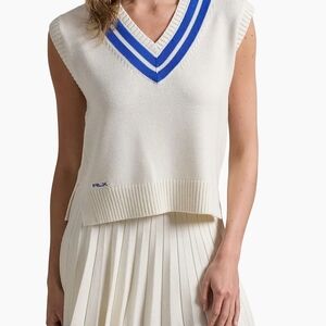 RLX Ralph Lauren White Vest with Blue Accents